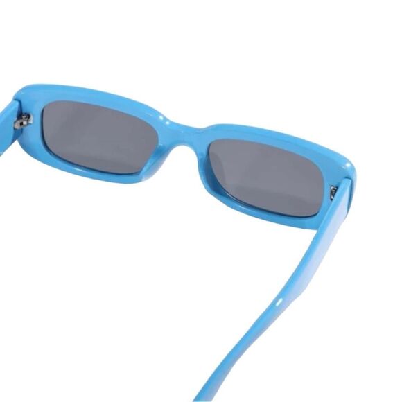 Light Blue Rectangle Shaped Acrylic Fashion Sunglasses Unisex Size OS - Picture 4 of 6